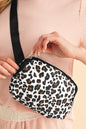 White Cheetah Print Multi Interlayer Zipped Crossbody Bag