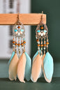 Multicolor Bohemian Hollow-out Feather Tassel Earrings