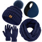 4-In-1 Winter Warm Sets Knitted Scarf