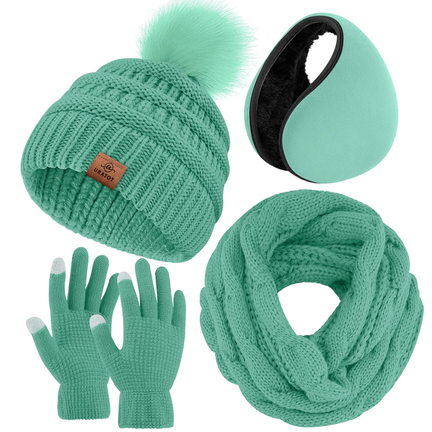 4-In-1 Winter Warm Sets Knitted Scarf