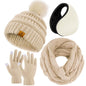 4-In-1 Winter Warm Sets Knitted Scarf