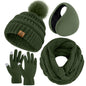 4-In-1 Winter Warm Sets Knitted Scarf