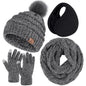 4-In-1 Winter Warm Sets Knitted Scarf