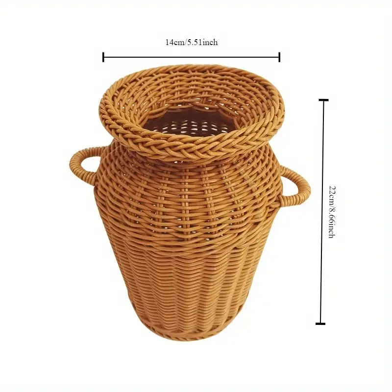 Classic Style Woven Plastic Flower Basket