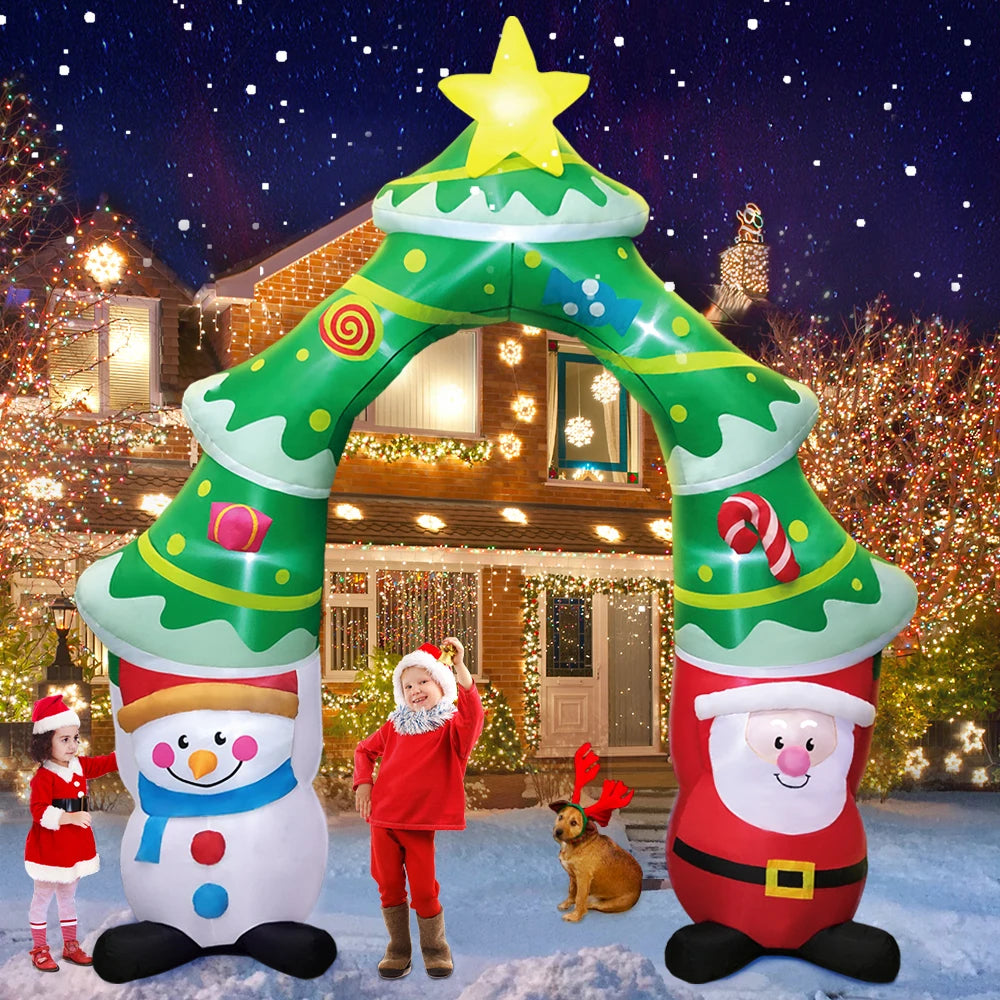 Inflatable Santa Claus Christmas Tree Outdoor Party Decoration