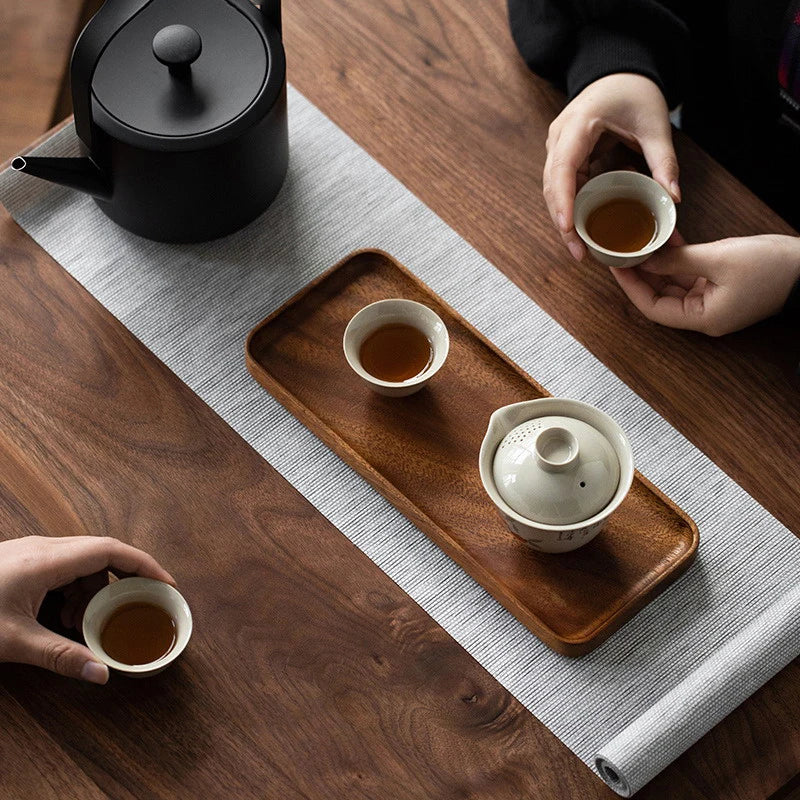 Solid Wood Food Tray Wooden Snack, Fruit, Tea,