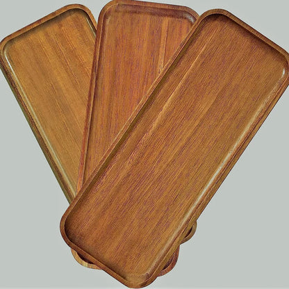 Solid Wood Food Tray Wooden Snack, Fruit, Tea,