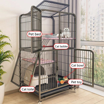 Modern Iron Mesh Cat Cage