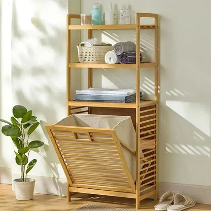 Weaving Laundry Hamper with shelves