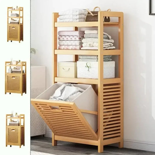 Weaving Laundry Hamper with shelves