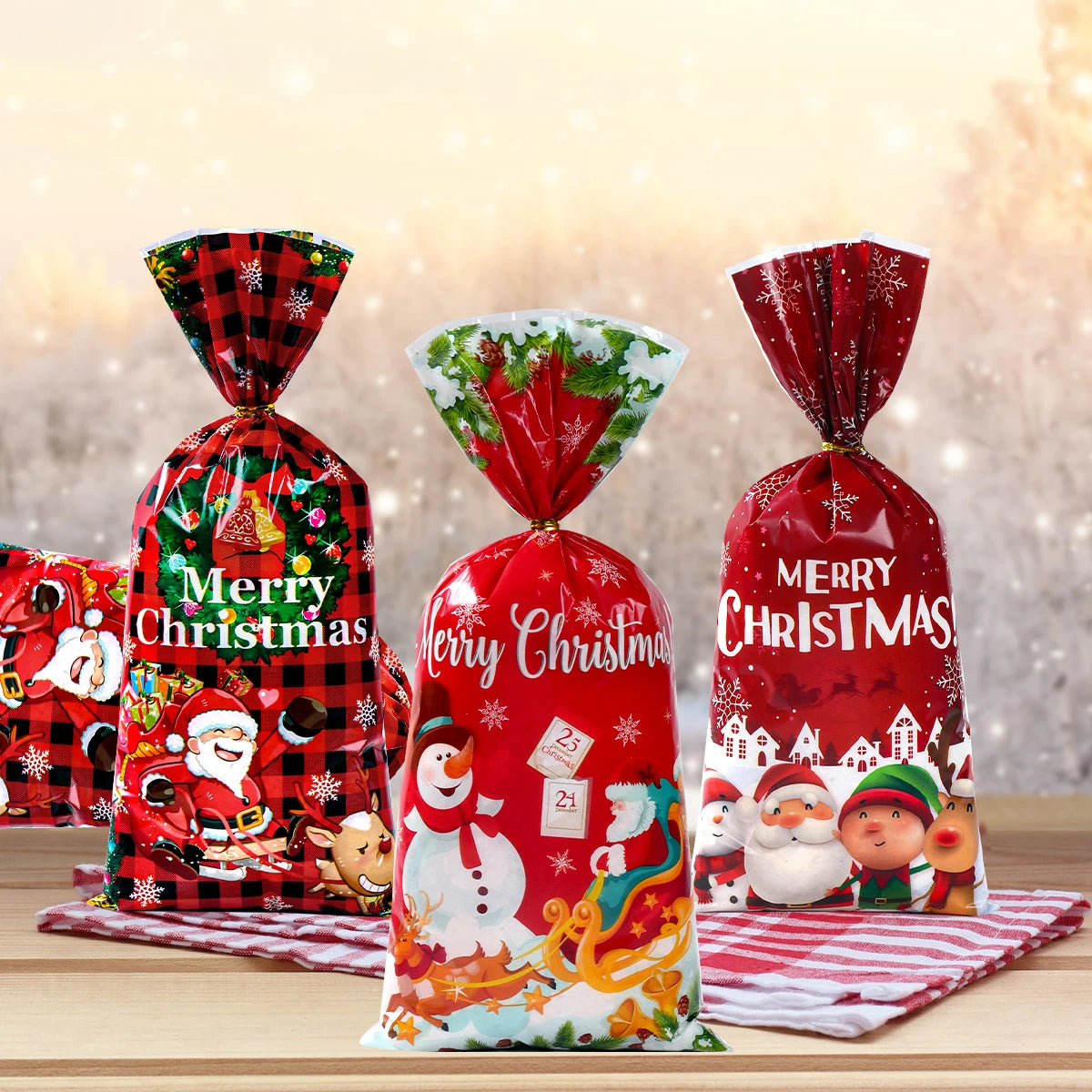 25/50/100pcs Christmas Candy Bags