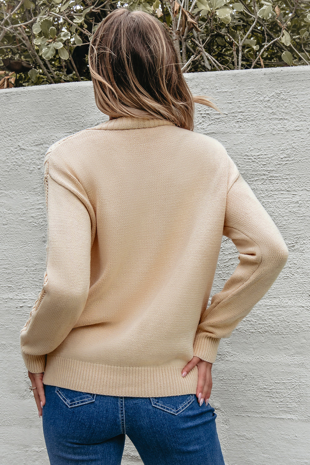 Canton Open Knit Drop Shoulder Sweater Cardigan